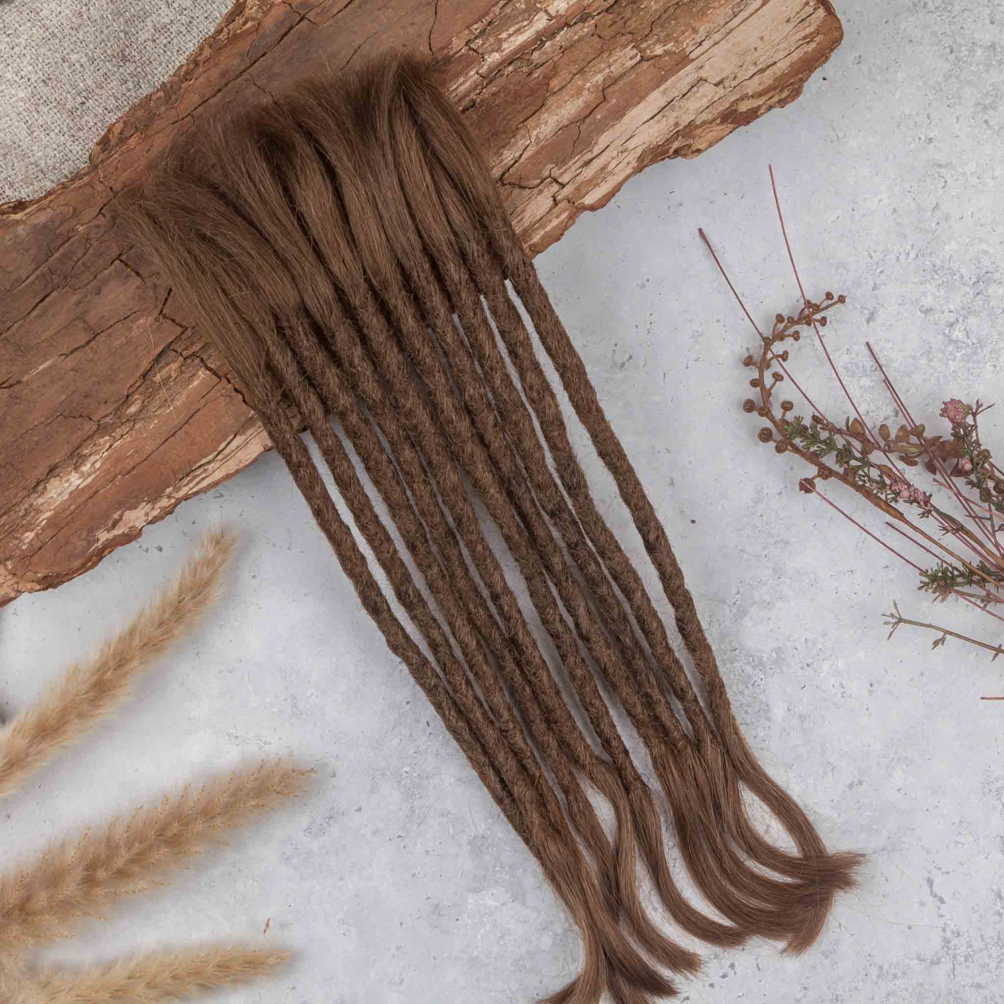 Dreadlock Extensions Ægte Hår - Lys Brun