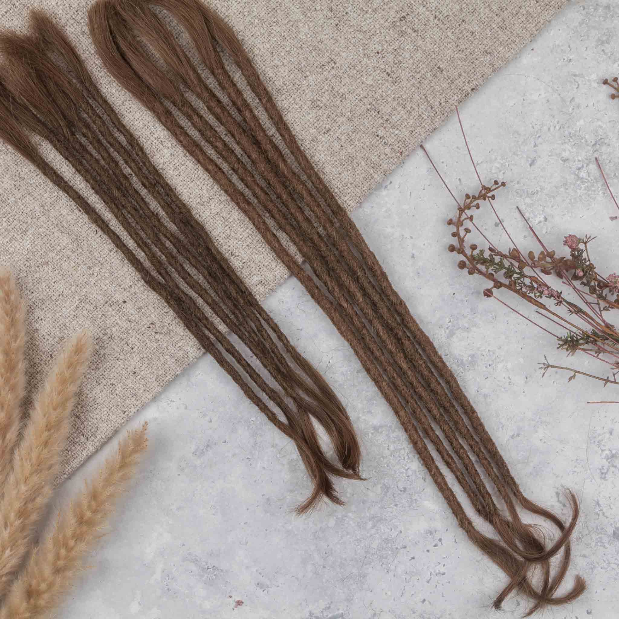 Dreadlock Extensions Ægte Hår - Lys Brun