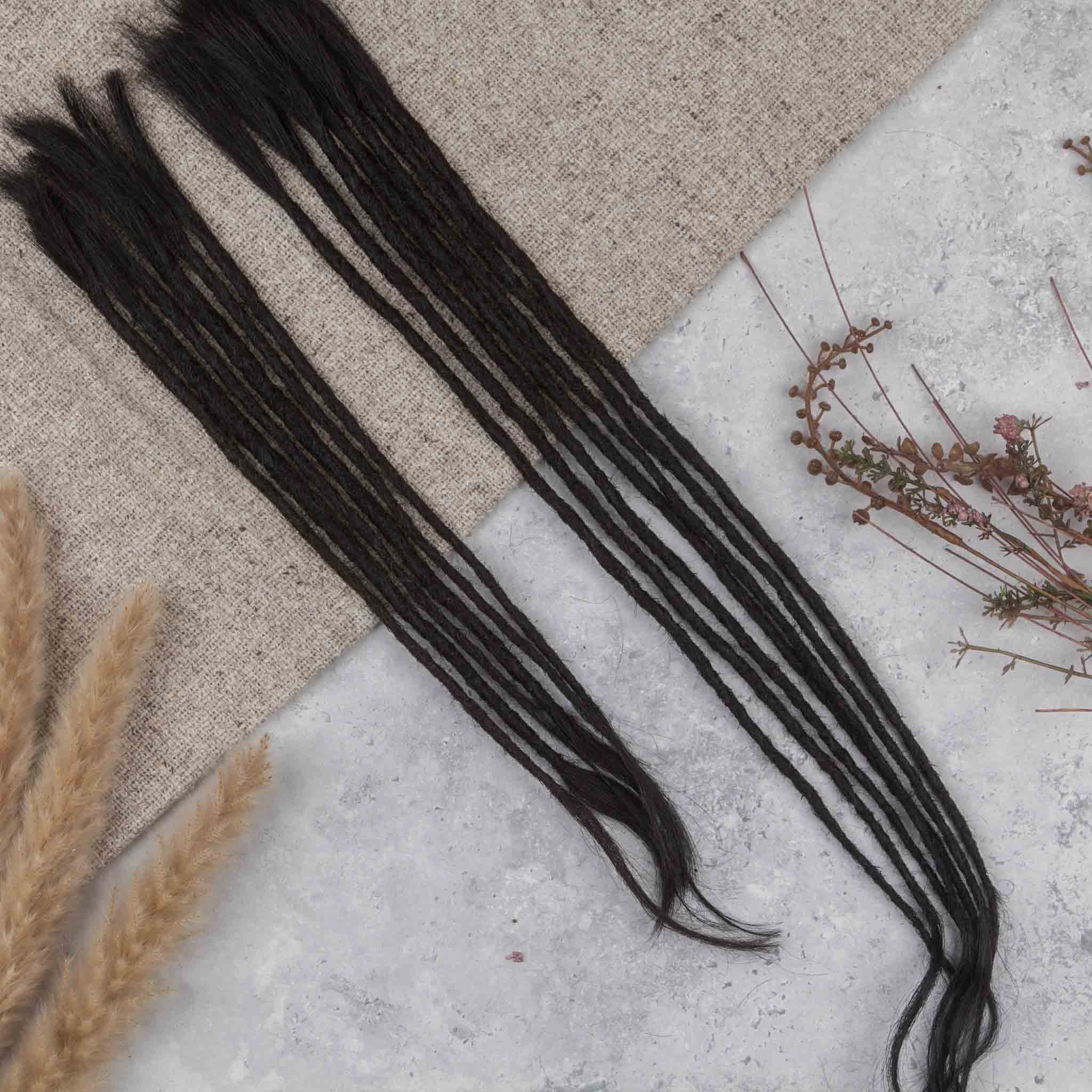 Dreadlock Extensions Human Hair - Black