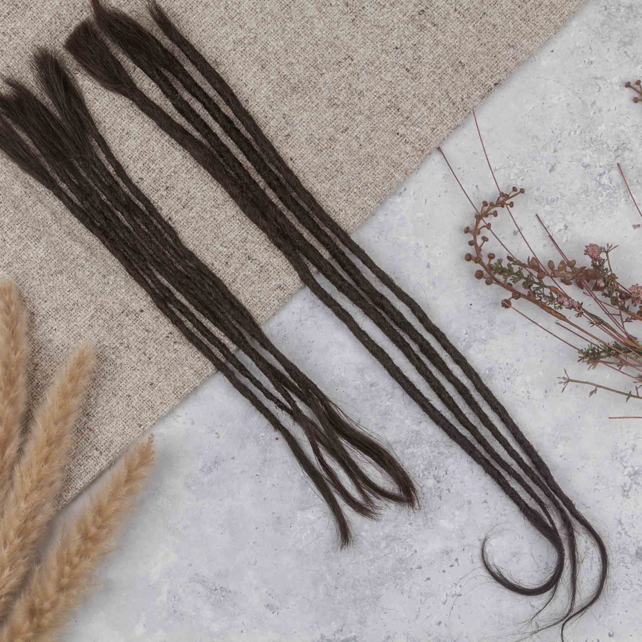 Dreadlock Extensions Ægte Hår - Mørkebrun