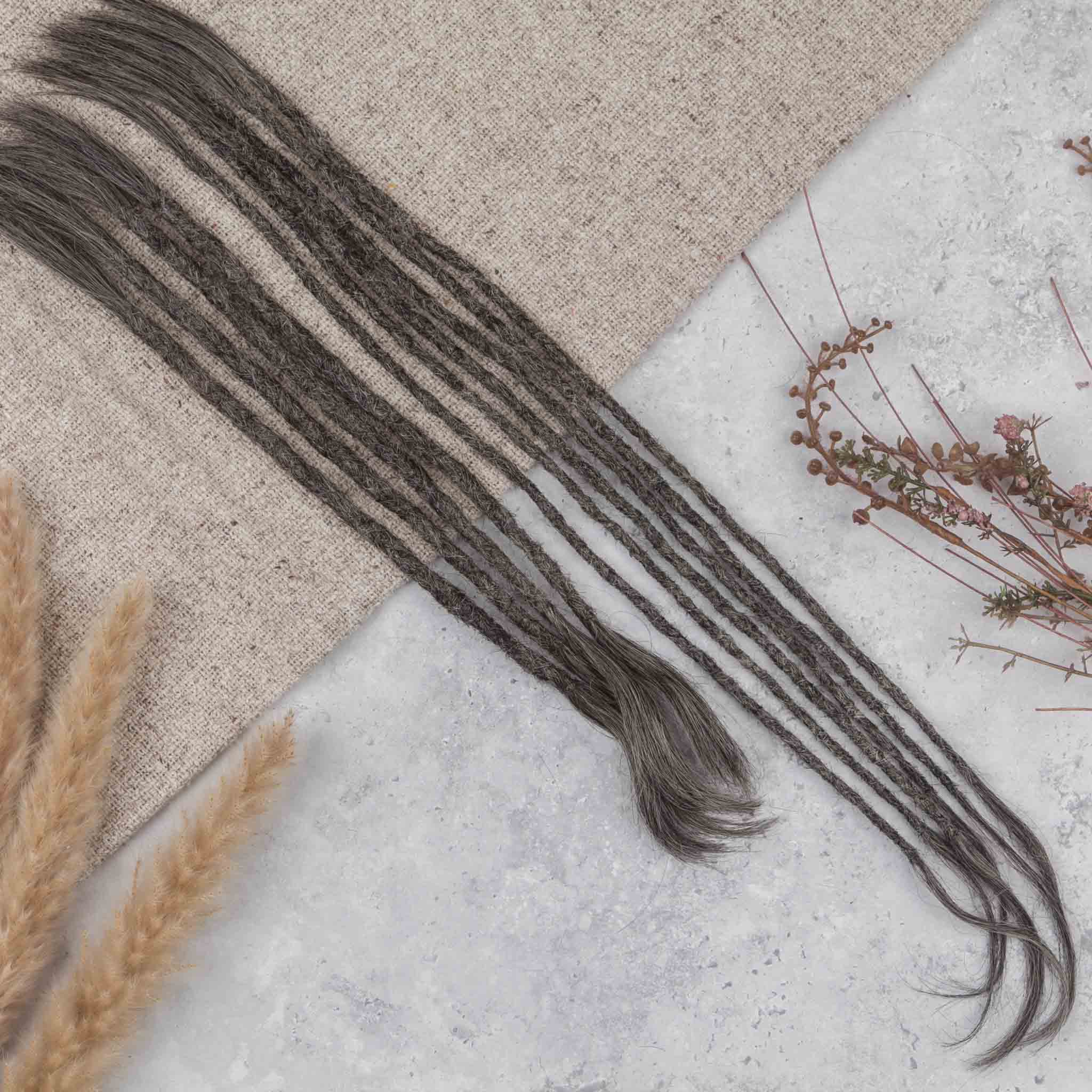 Dreadlock Extensions Ægte Hår - Salt og Pepper