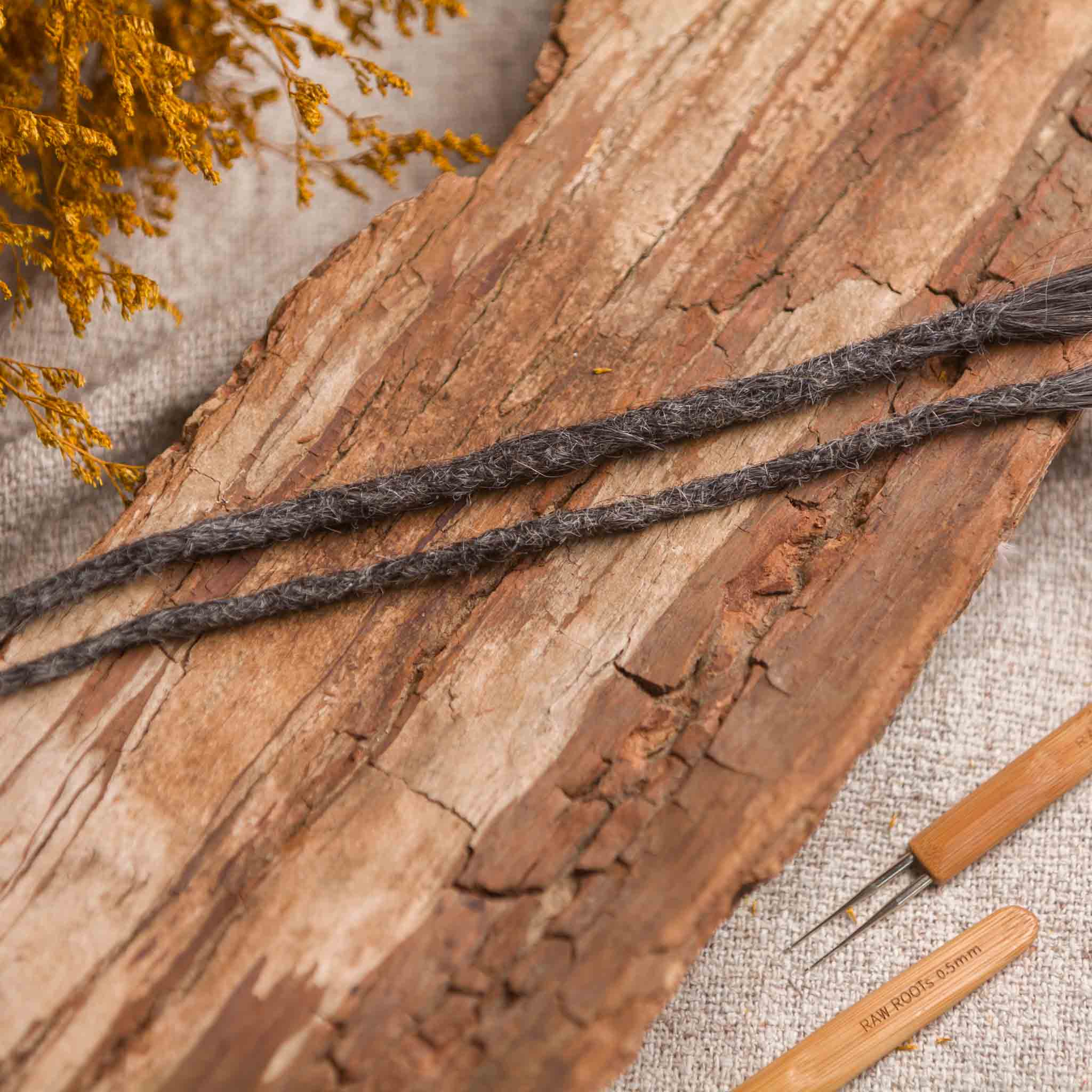 Dreadlock Extensions Ægte Hår - Salt og Pepper