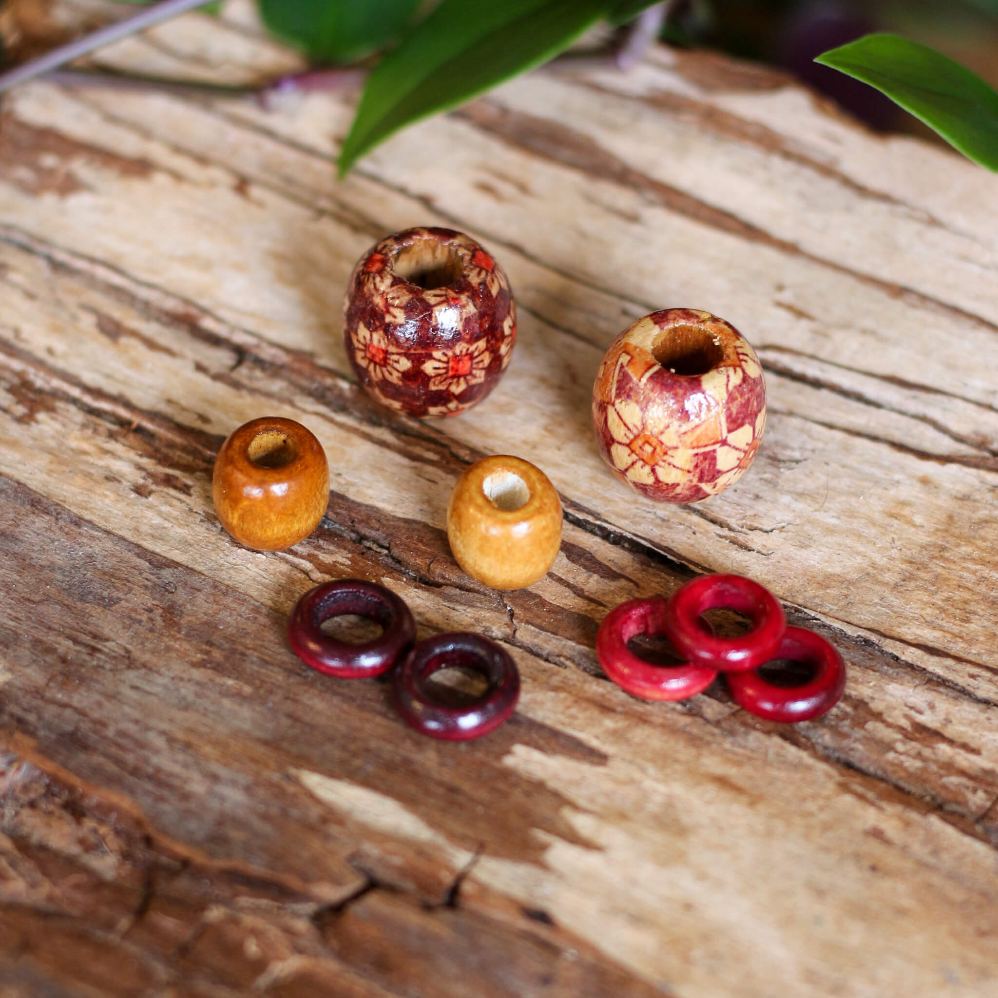 Autumn Wood Bead Set