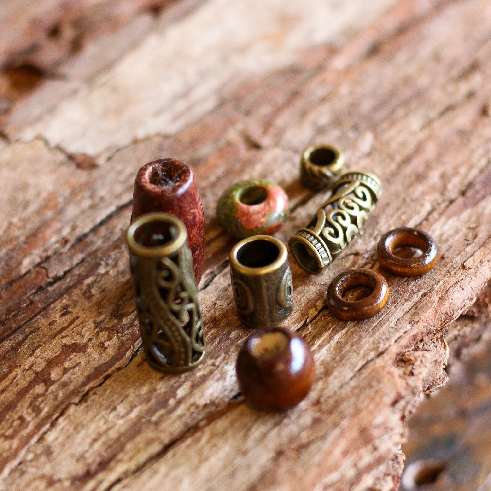Bronze Accents Dreadlock Jewelry Set