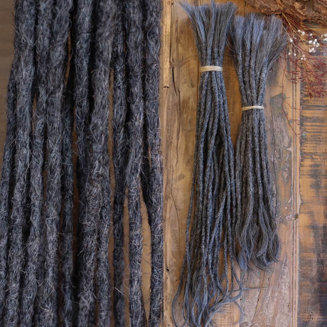 Dreadlock Extensions Human Hair - Salt and Pepper