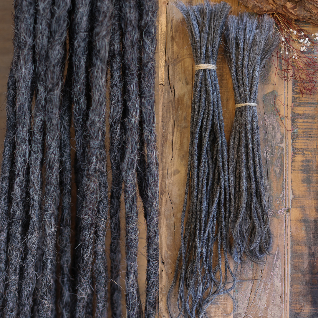 Dreadlock Extensions Ægte Hår - Salt og Pepper