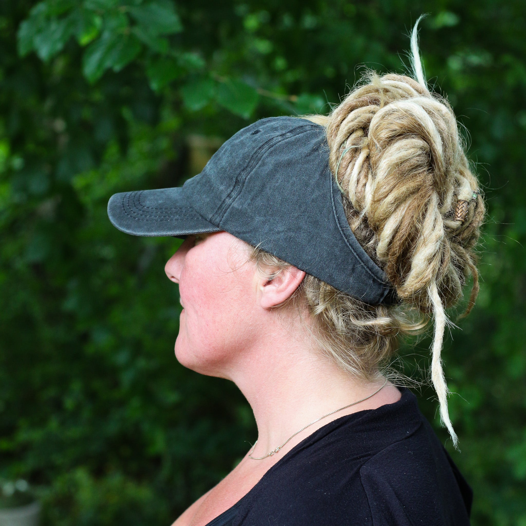 Dreadlock Denim Visor Cap