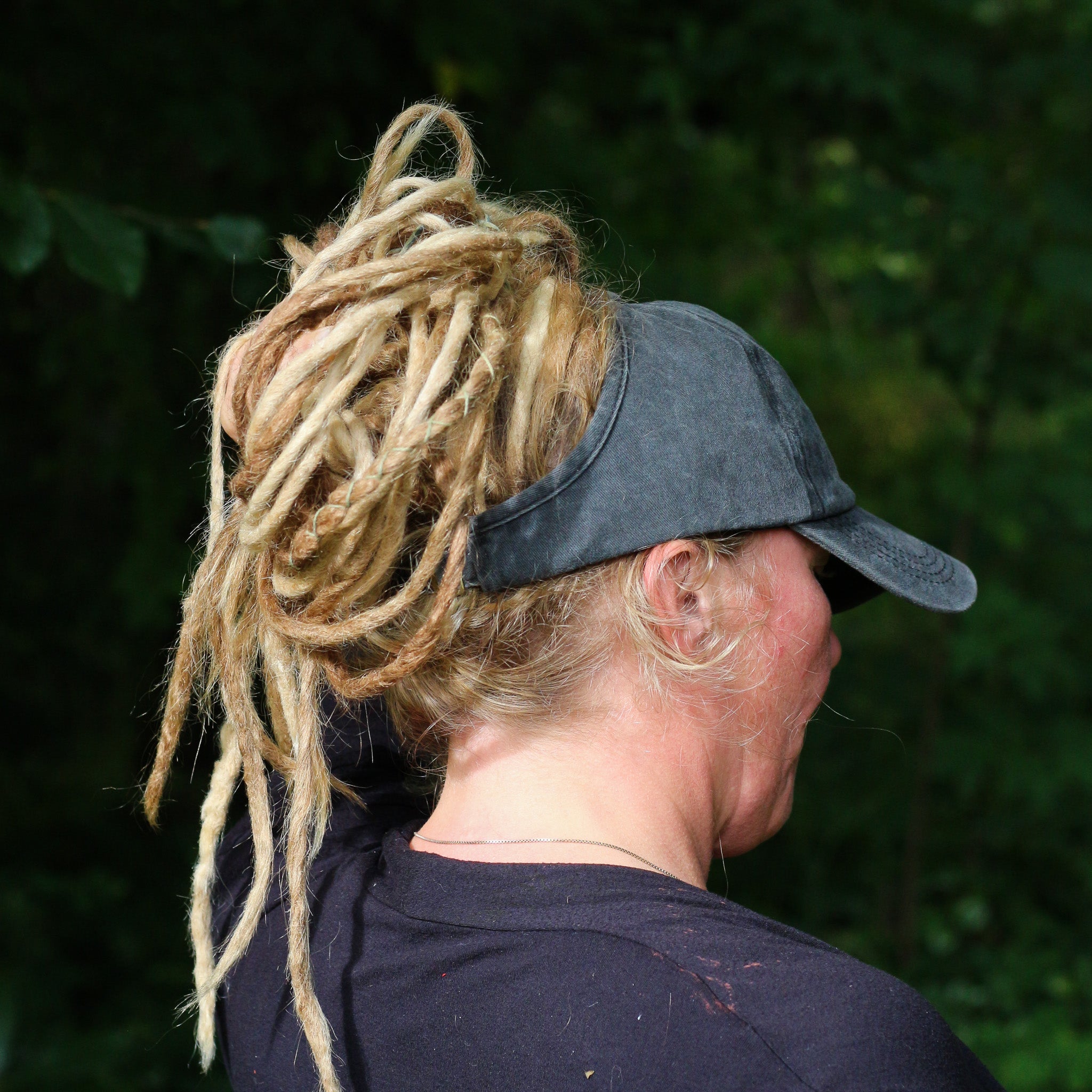 Dreadlock Denim Visor Cap