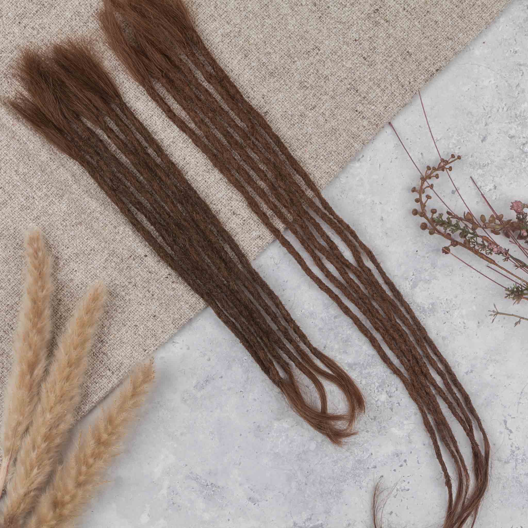 Dreadlock Extensions human Hair - Chestnut Brown
