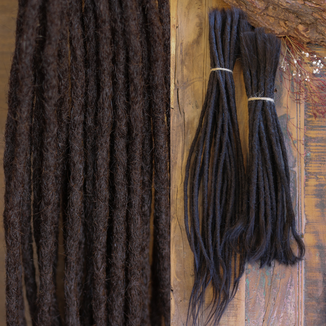 Dreadlock Extensions Ægte Hår - Mørkebrun