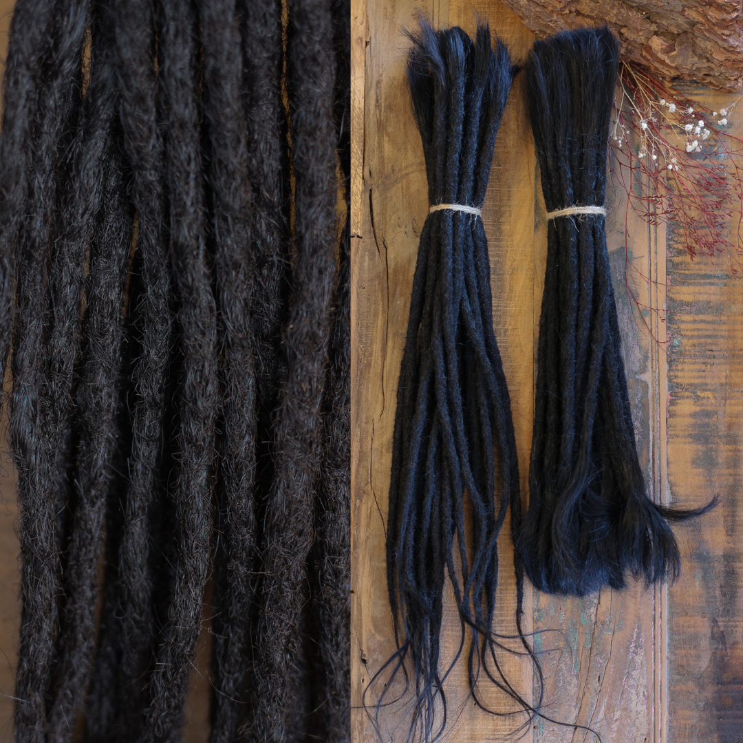 Dreadlock Extensions Ægte Hår - Sort