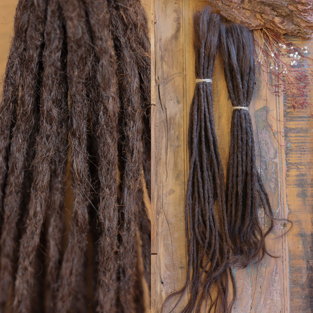Dreadlock Extensions Ægte Hår - Brun