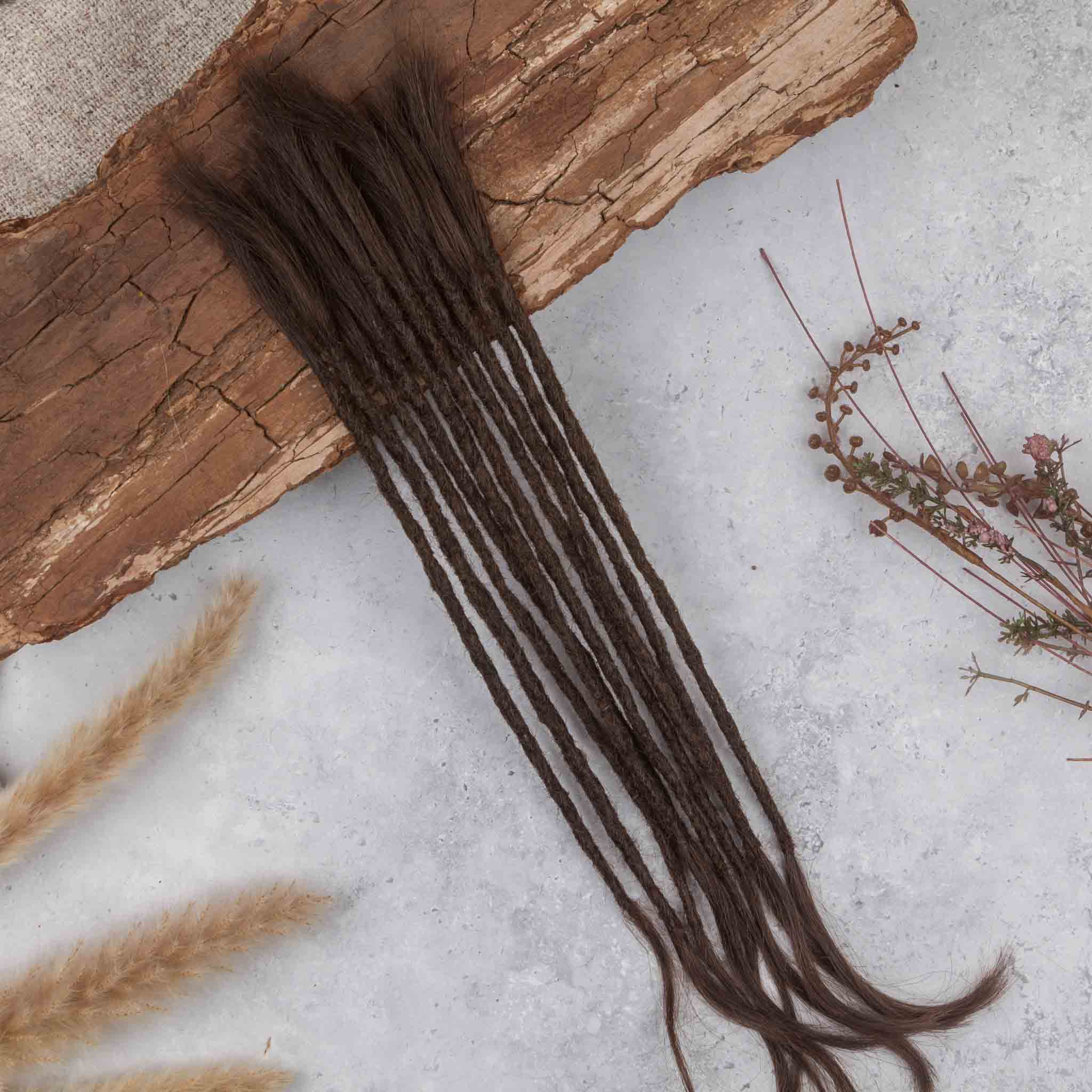 Dreadlock Extensions Ægte Hår - Brun