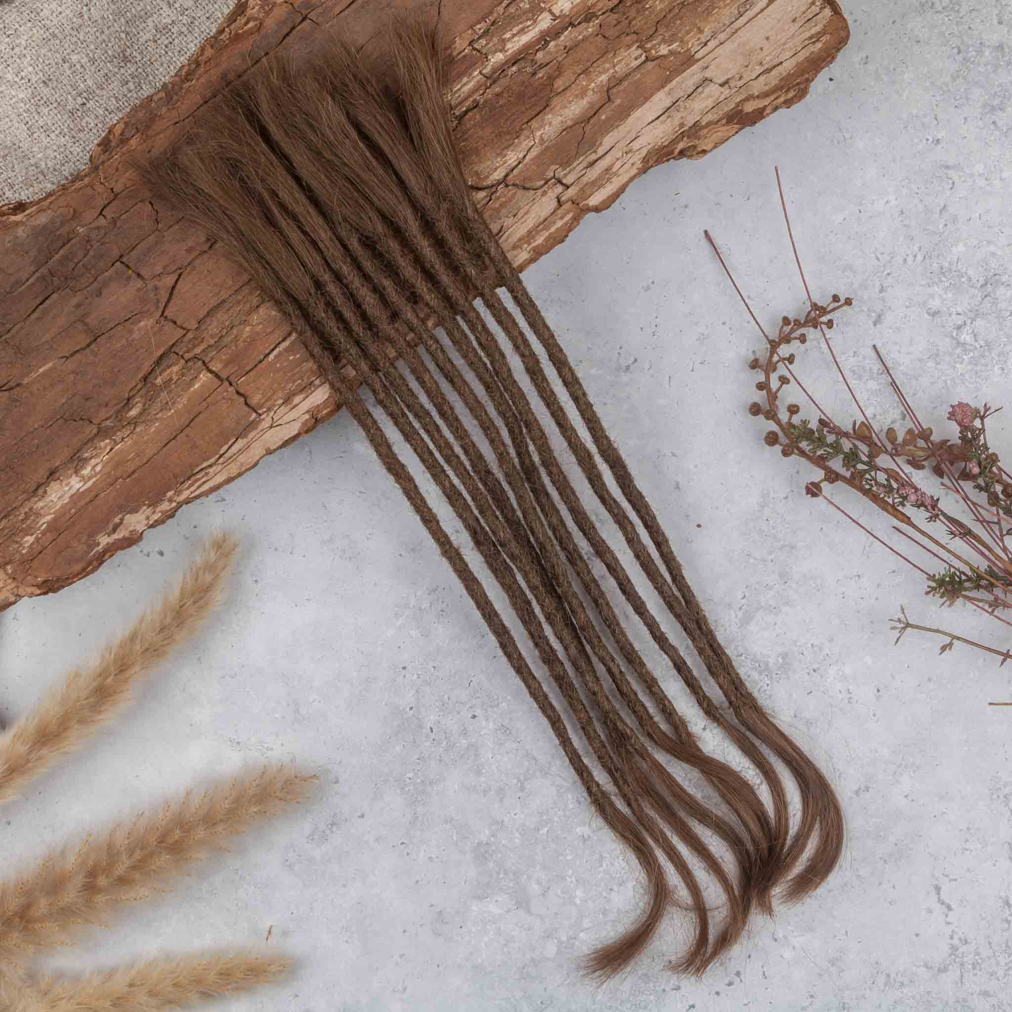 Dreadlock Extensions Ægte Hår - Lys Brun