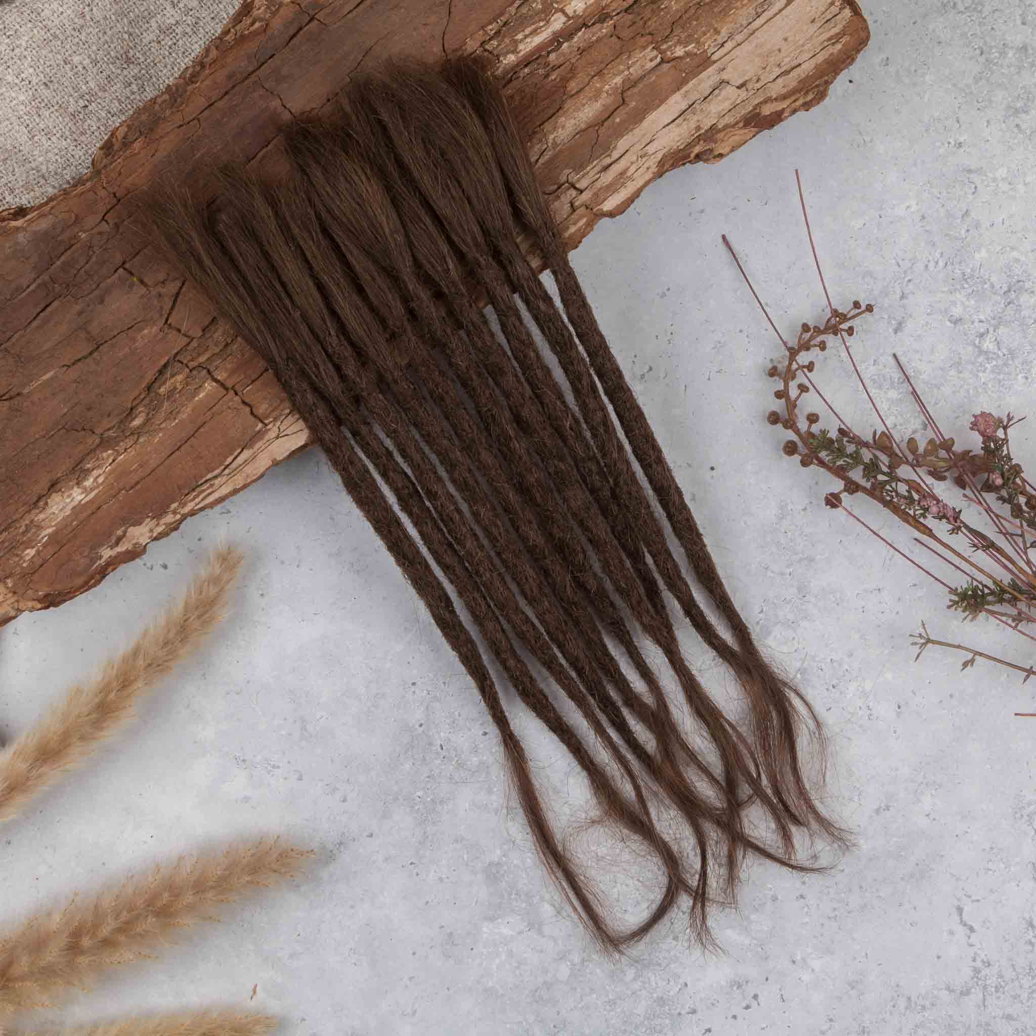 Dreadlock Extensions Ægte Hår - Brun