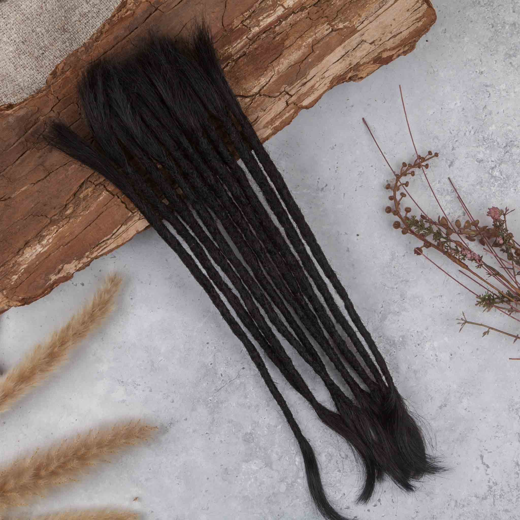 Dreadlock Extensions Human Hair - Black