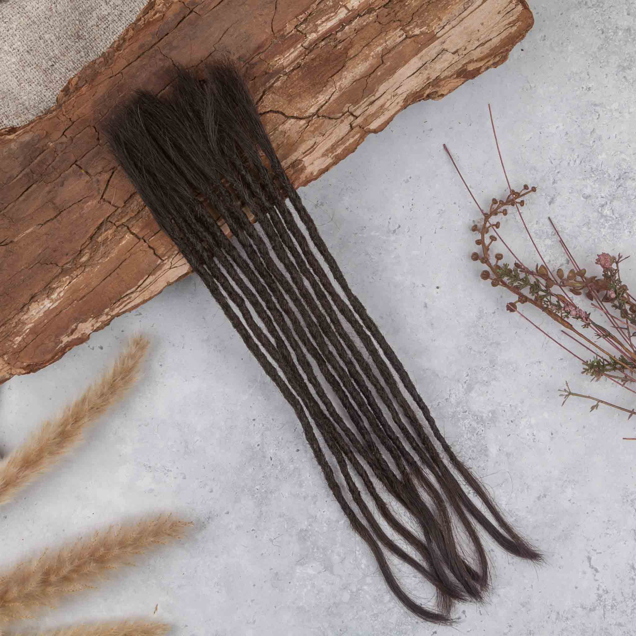 Dreadlock Extensions Human Hair - Dark Brown