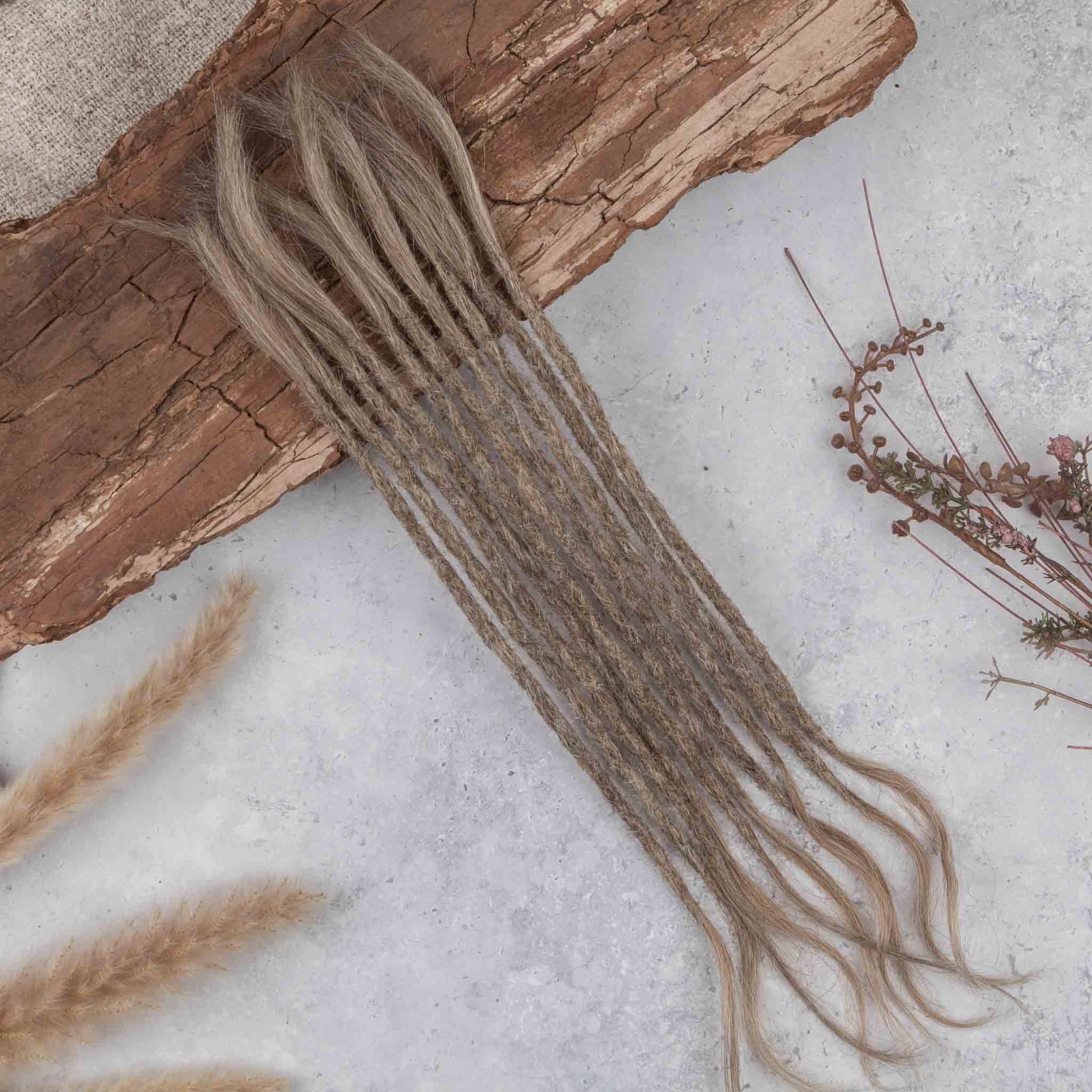 Dreadlock-Extensions Echthaar – Grau-Mix