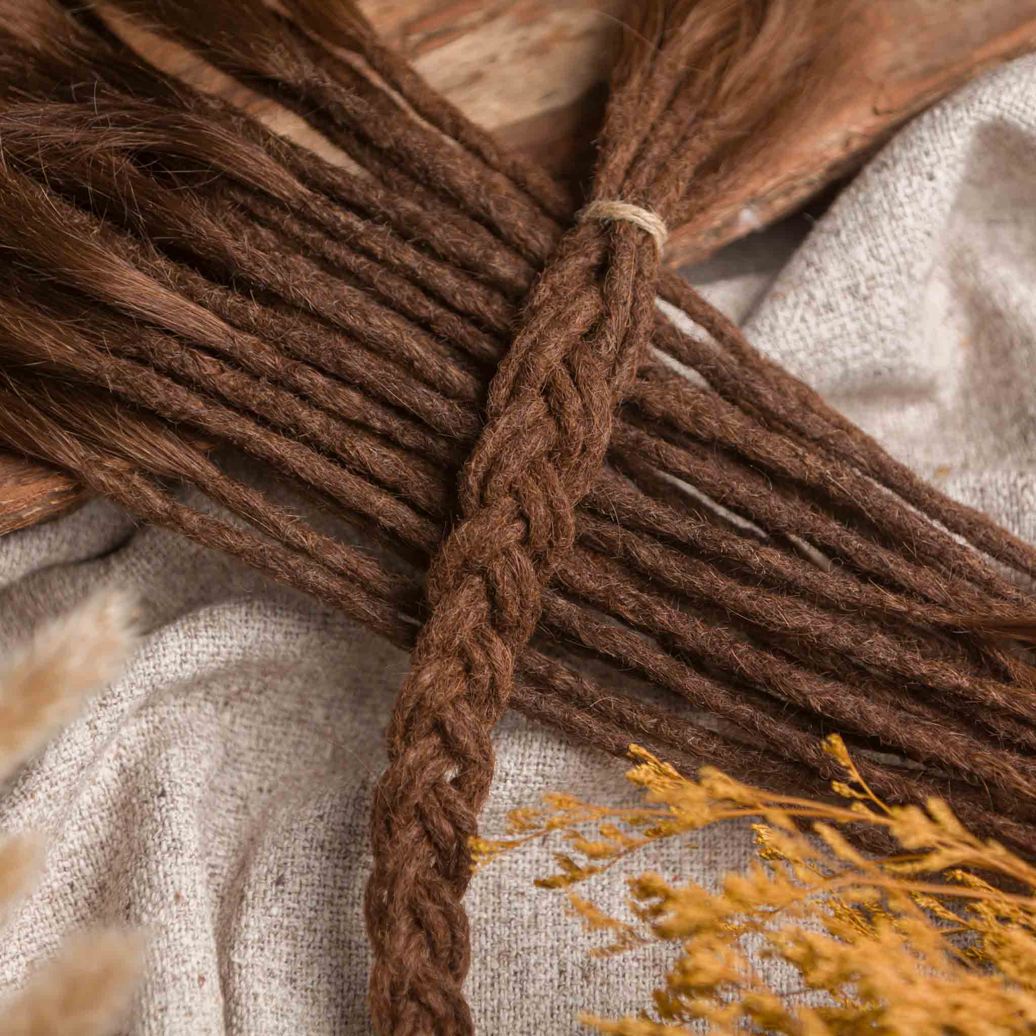 Dreadlock Extensions human Hair - Chestnut Brown