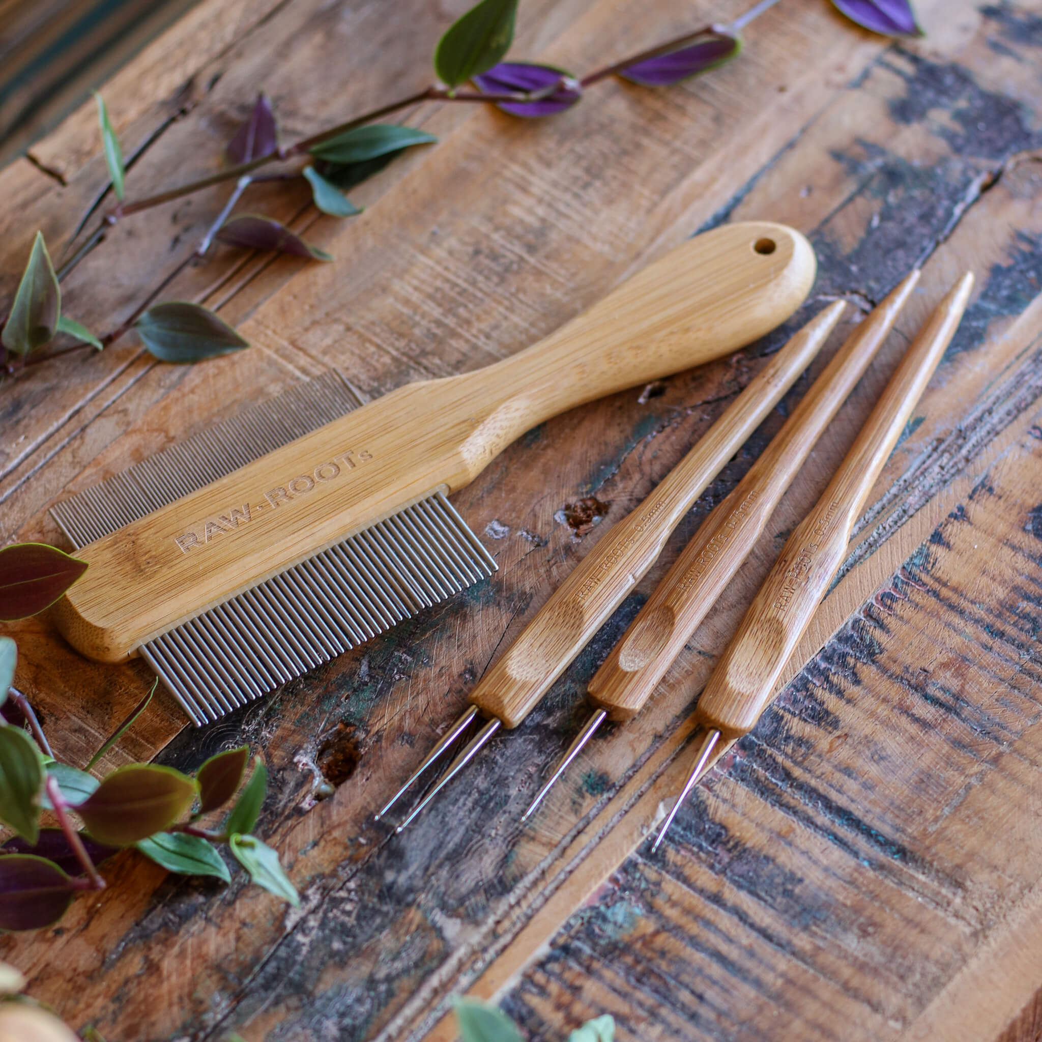 Dreadlock-Bambus-Werkzeugset