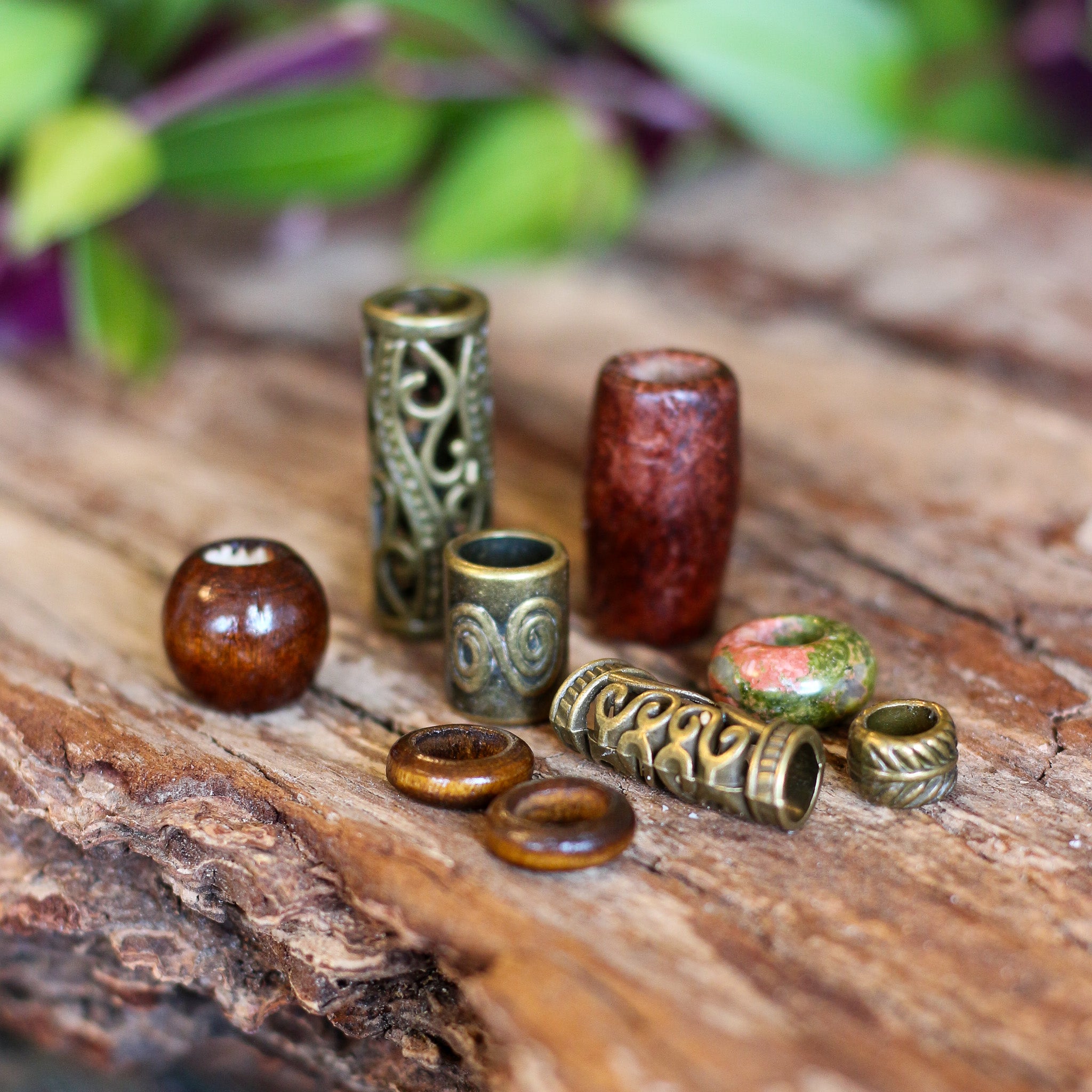 Bronze Accents Dreadlock Jewelry Set