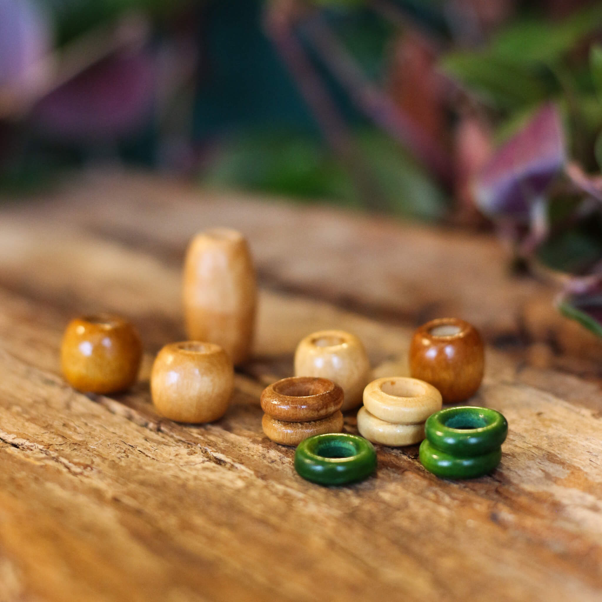 Desert Moss Wooden Beads Set