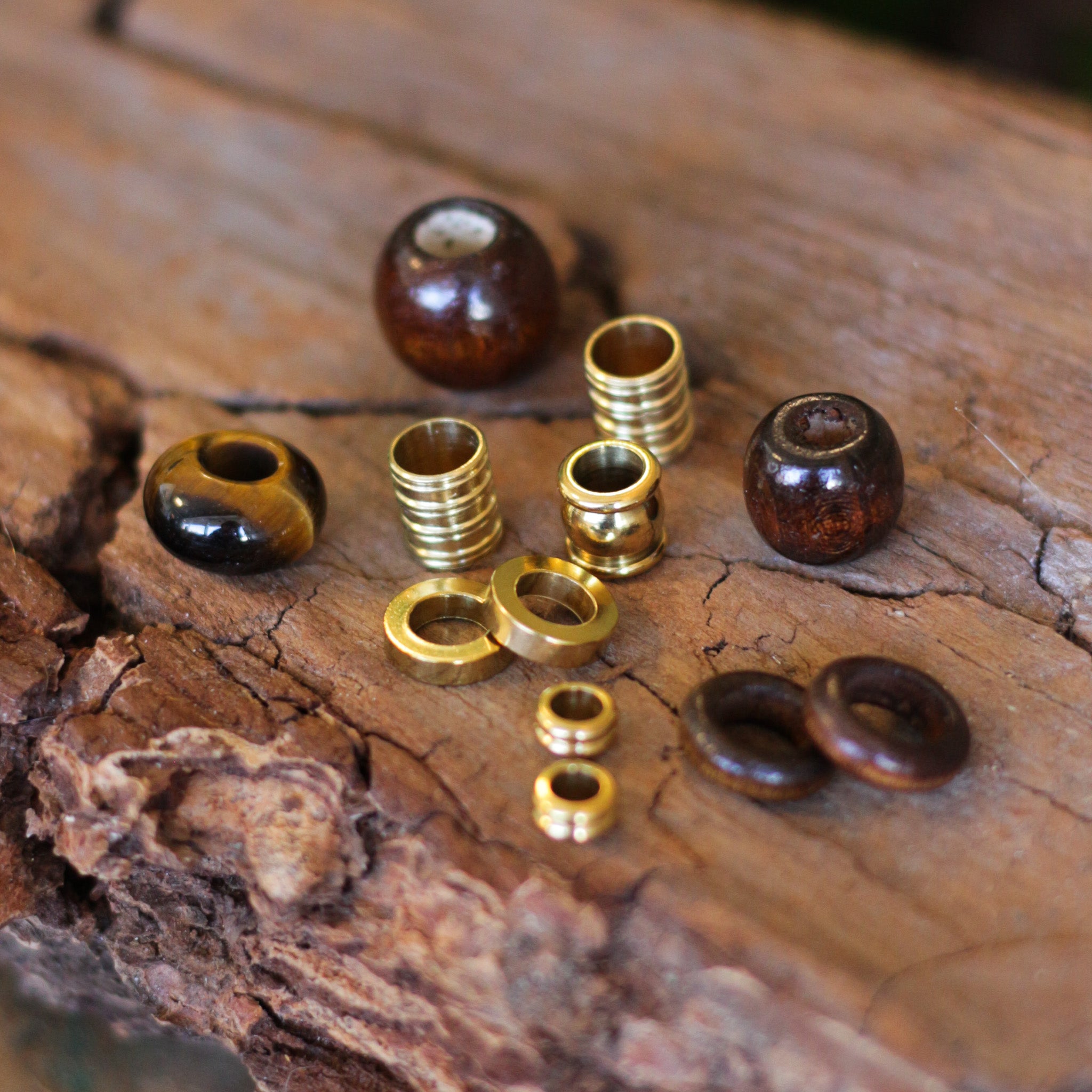 Earth & Gold Dreadlock Bead Perlen Set