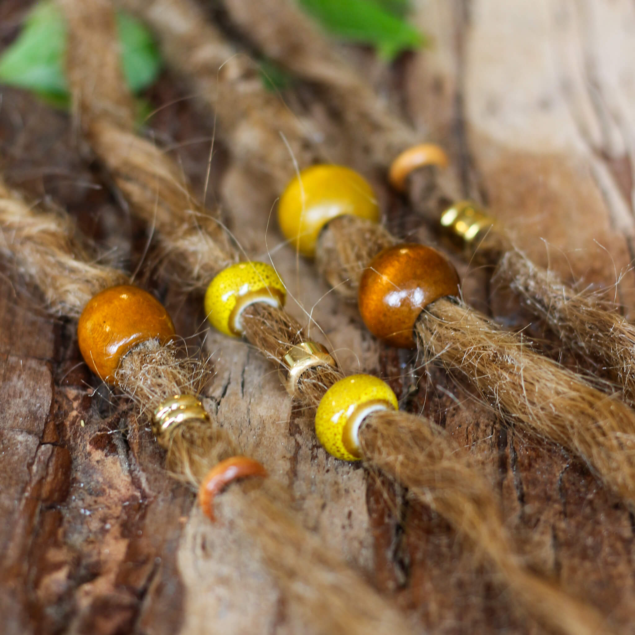 Golden Earth Dreadlock Bead Sæt