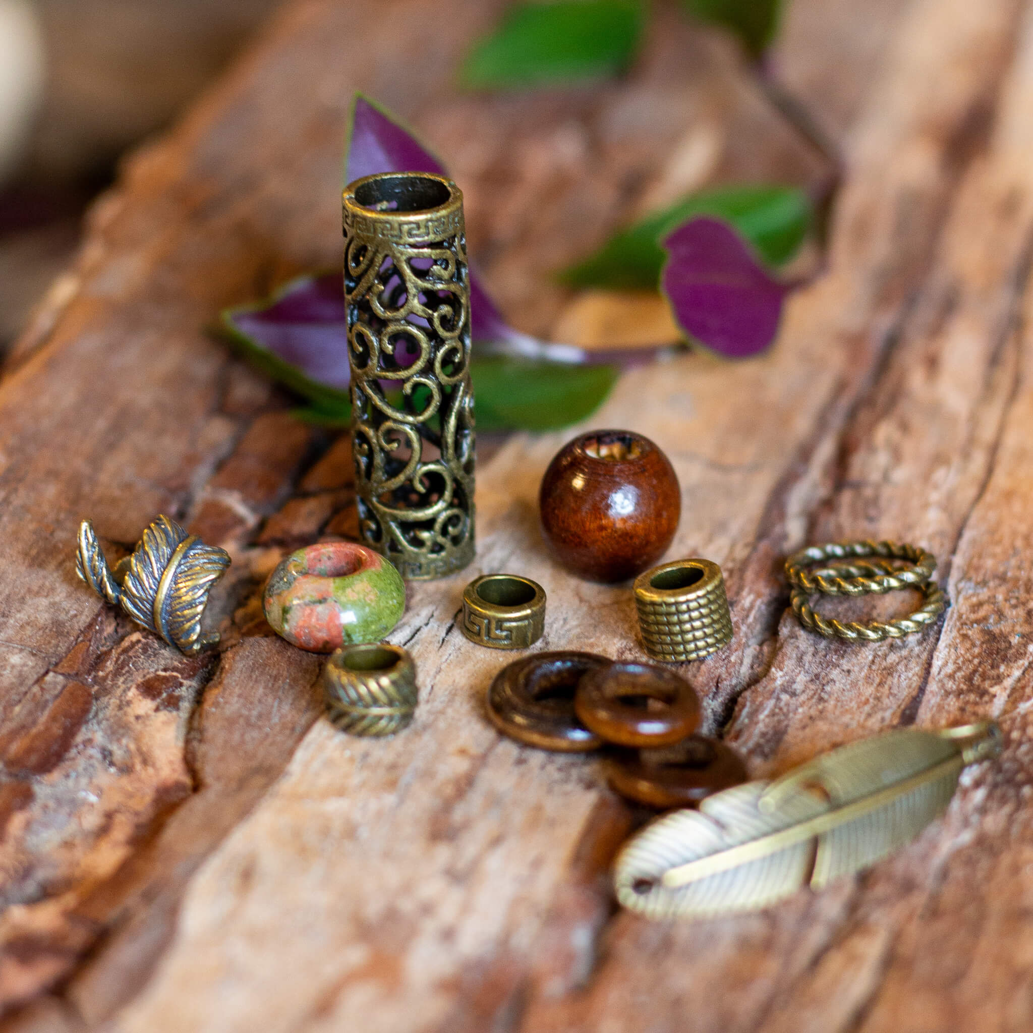 Bronze Accents Dreadlock-Schmuckset