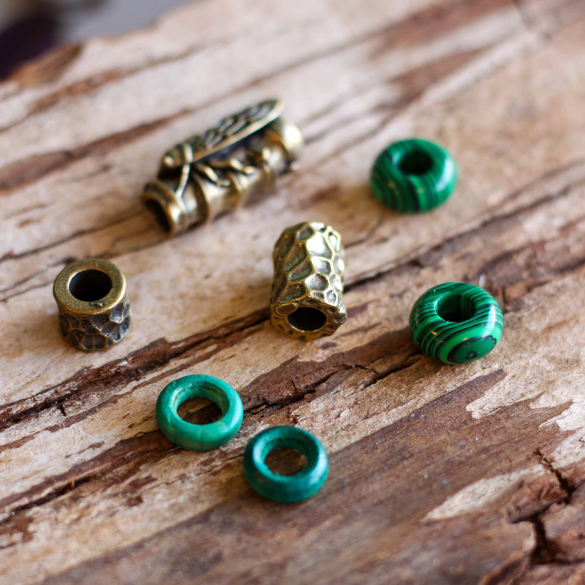 Malachite Nature Bead Set