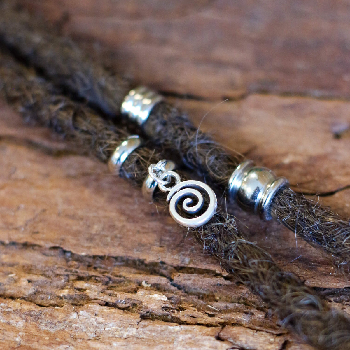 Silberne Spiral-Dreadlock-Perlen
