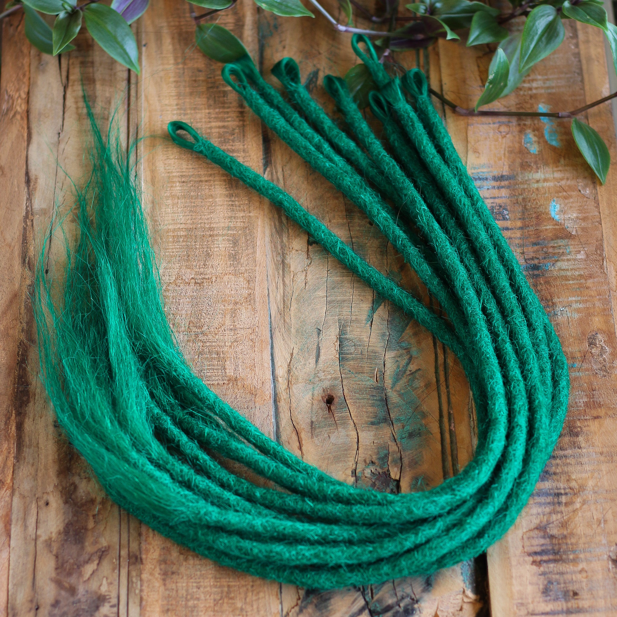 Single Ended (SE) Dreadlock Extensions - Forest Green