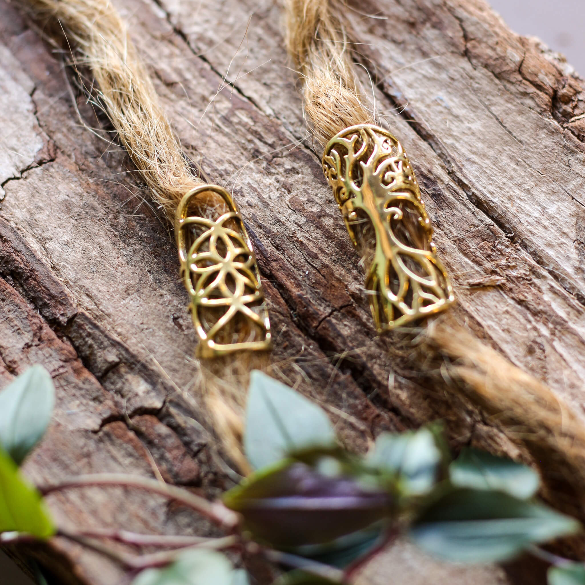 XL Sacred Symbols Brass Beads